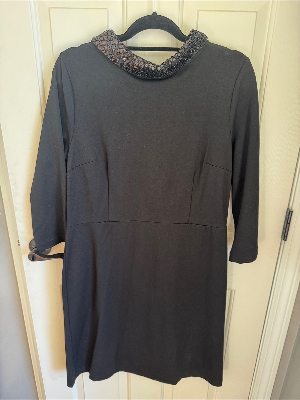 Talbots-Black Sequin Collar Women’s Dress-size 12
